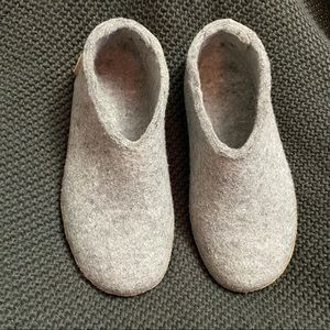 Glerups Wool Felt Slippers w/ Leather Soles